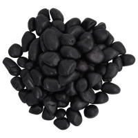 Produktbild för Polerad småsten 25 kg svart 2-5 cm