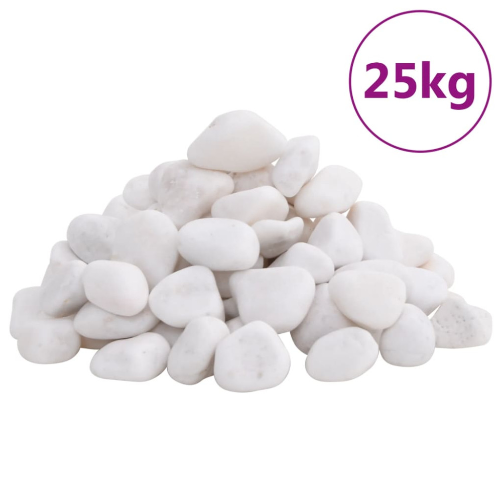 Produktbild för Polerad småsten 25 kg vit 2-5 cm