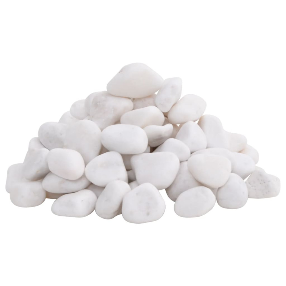 Produktbild för Polerad småsten 25 kg vit 2-5 cm