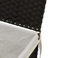 Produktbild för Tvättkorg med lock svart 55,5x35x34 cm konstrotting