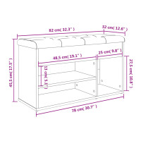 Produktbild för Skobänk rökfärgad ek 82x32x45,5 cm konstruerat trä