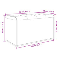 Produktbild för Förvaringsbänk vit 82x42x45 cm konstruerat trä