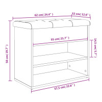 Produktbild för Skobänk brun ek 62x32x50 cm konstruerat trä