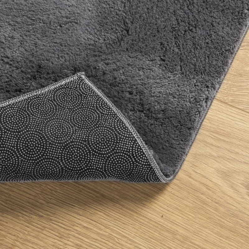 Produktbild för Mjuk matta HUARTE med kort lugg tvättbar antracit 120x170 cm