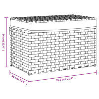 Produktbild för Tvättkorg med lock grå 55,5x35x34 cm konstrotting