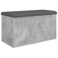 Produktbild för Förvaringsbänk betonggrå 82x42x45 cm konstruerat trä