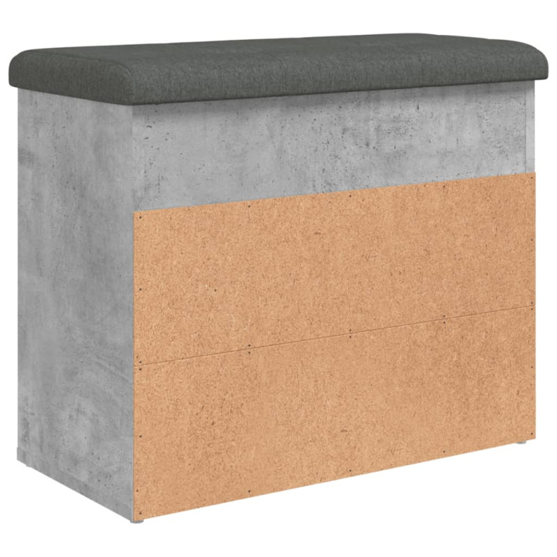 Produktbild för Skobänk betonggrå 62x32x50 cm konstruerat trä