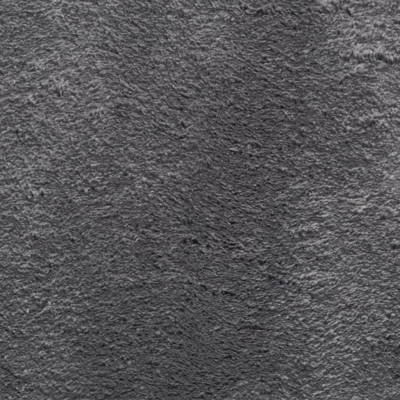 Produktbild för Mjuk matta HUARTE med kort lugg tvättbar antracit Ø 80 cm