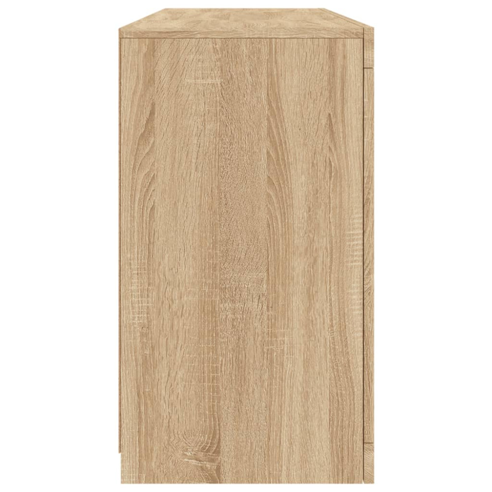 Produktbild för Skänk med LED-belysning sonoma-ek 142,5x37x67 cm