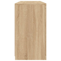 Produktbild för Skänk med LED-belysning sonoma-ek 142,5x37x67 cm