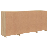 Produktbild för Skänk med LED-belysning sonoma-ek 142,5x37x67 cm