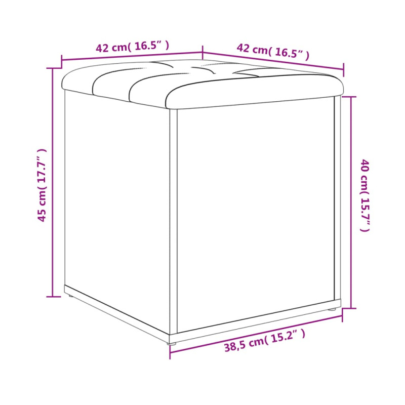 Produktbild för Förvaringsbänk betonggrå 42x42x45 cm konstruerat trä