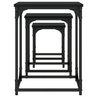 Produktbild för Satsbord 3 st svart konstruerat trä