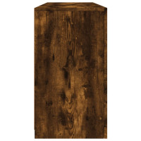 Produktbild för Skänk med LED-belysning rökfärgad ek 142,5x37x67 cm