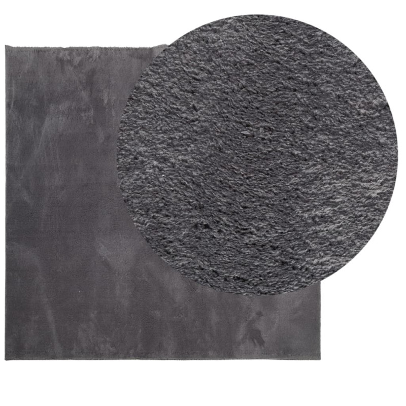 Produktbild för Mjuk matta HUARTE med kort lugg tvättbar antracit 240x240 cm