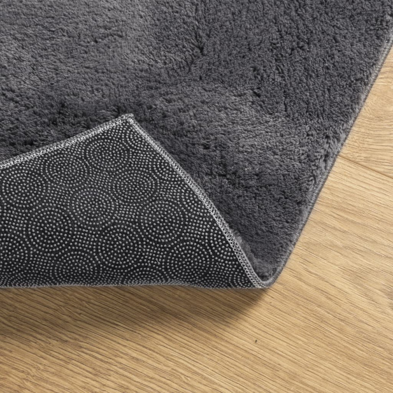 Produktbild för Mjuk matta HUARTE med kort lugg tvättbar antracit 240x240 cm