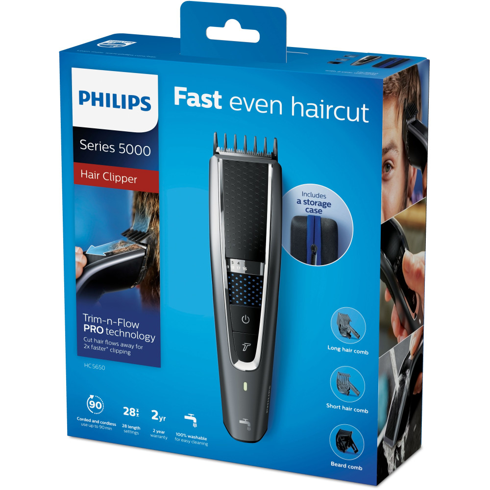 Produktbild för Philips 5000 series Hairclipper series 5000 HC5650/15 Tvättbar hårklippare