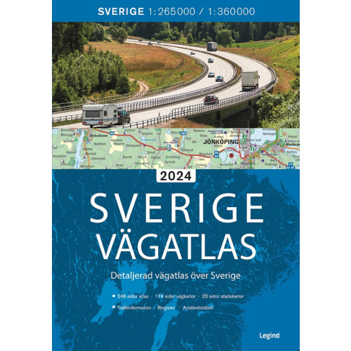 Legind A/S Sverige vägatlas 2024 (bok, flexband)