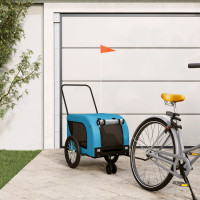 Produktbild för Cykelvagn för djur blå och svart oxfordtyg och järn