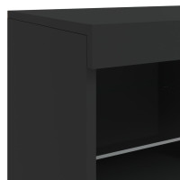 Produktbild för Skänk med LED-belysning svart 81x37x67 cm