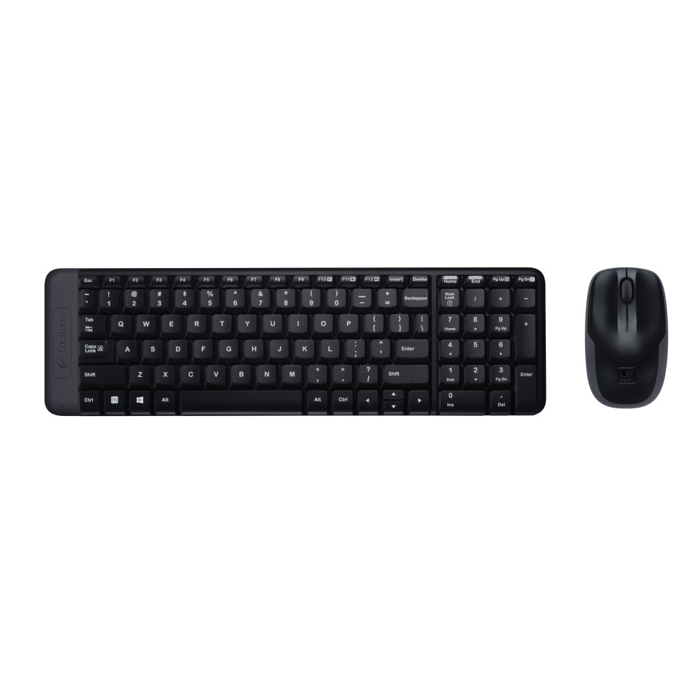 Produktbild för Logitech Wireless Combo MK220 tangentbord Mus inkluderad RF Trådlös QWERTY Amerikanskt internationellt Svart