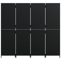 Produktbild för Rumsavdelare 4 paneler svart konstrottning