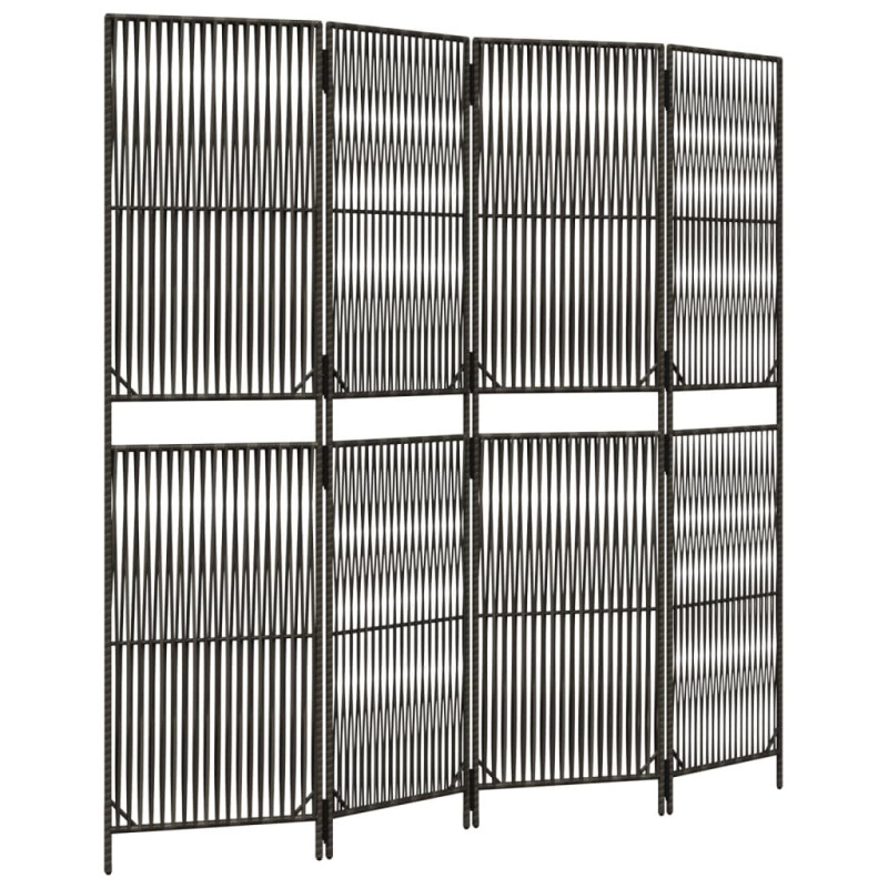 Produktbild för Rumsavdelare 4 paneler grå konstrottning