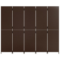 Miniatyr av produktbild för Rumsavdelare 5 paneler brun konstrottning