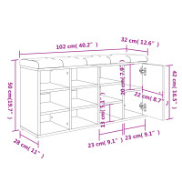 Produktbild för Skobänk svart 102x32x50 cm konstruerat trä