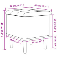 Produktbild för Förvaringsbänk rökfärgad ek 42x42x46 cm konstruerat trä
