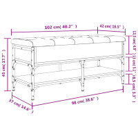 Produktbild för Skobänk svart 102x42x45 cm konstruerat trä