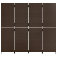 Miniatyr av produktbild för Rumsavdelare 4 paneler brun konstrottning