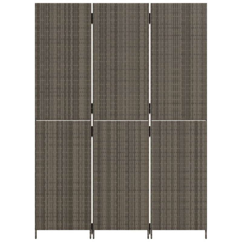 Produktbild för Rumsavdelare 3 paneler grå konstrottning