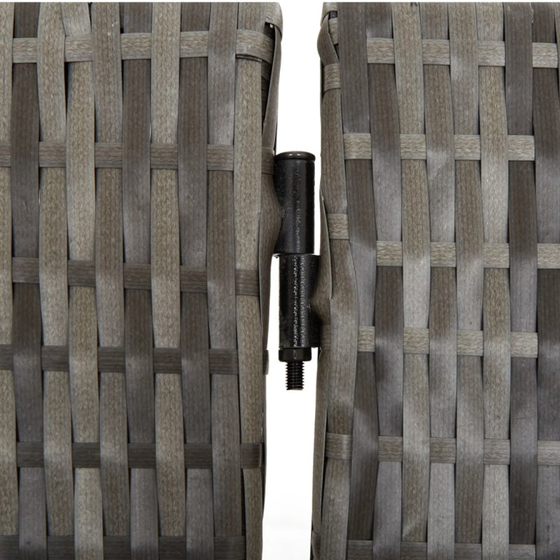 Produktbild för Rumsavdelare 3 paneler grå konstrottning