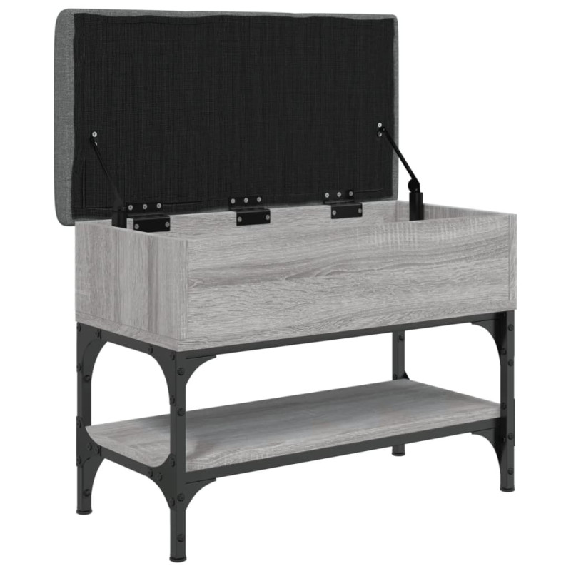Produktbild för Skobänk grå sonoma 62x32x45 cm konstruerat trä
