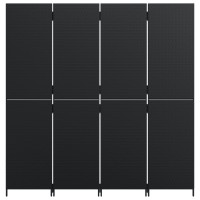 Miniatyr av produktbild för Rumsavdelare 4 paneler svart konstrottning