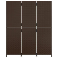 Miniatyr av produktbild för Rumsavdelare 3 paneler brun konstrottning