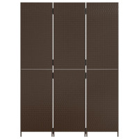 Miniatyr av produktbild för Rumsavdelare 3 paneler brun konstrottning