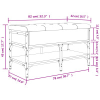 Produktbild för Skobänk svart 82x42x45 cm konstruerat trä