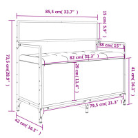 Produktbild för Förvaringsbänk grå sonoma 85,5x42x73,5 cm konstruerat trä