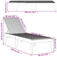 Produktbild för Solsäng vit 186x60x29 cm PP