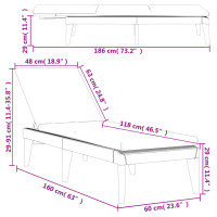 Produktbild för Solsäng med dyna vit 186x60x29 cm PP