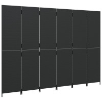 Miniatyr av produktbild för Rumsavdelare 6 paneler svart konstrottning