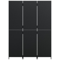 Miniatyr av produktbild för Rumsavdelare 3 paneler svart konstrottning