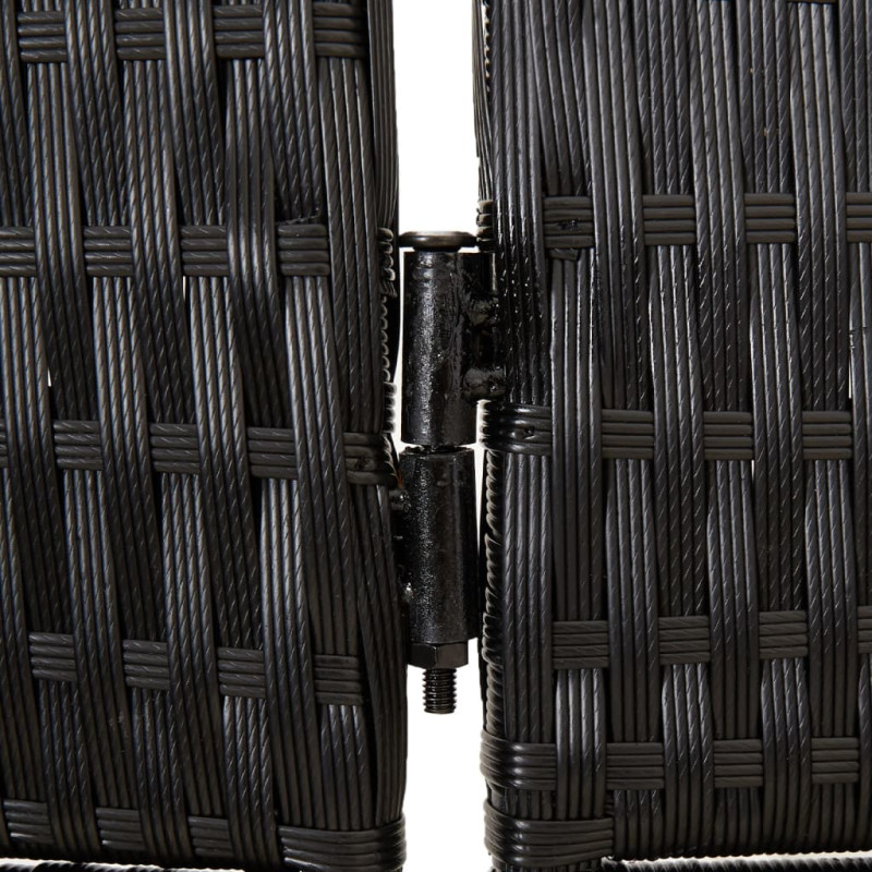 Produktbild för Rumsavdelare 3 paneler svart konstrottning