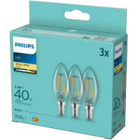 Produktbild för 3-pack LED E14 Kron 4,3W (40W) Klar 470lm