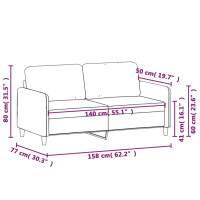 Produktbild för 2-sitssoffa ljusgrå 140 cm tyg