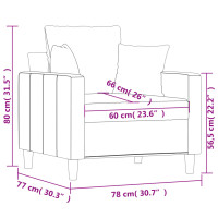 Produktbild för Fåtölj Gräddvit 60 cm sammet