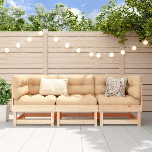 vidaXL Loungegrupp 3 delar massiv furu