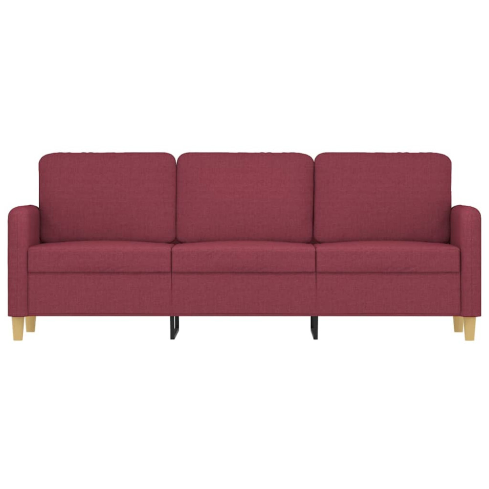 Produktbild för 3-sitssoffa vinröd 180 cm tyg